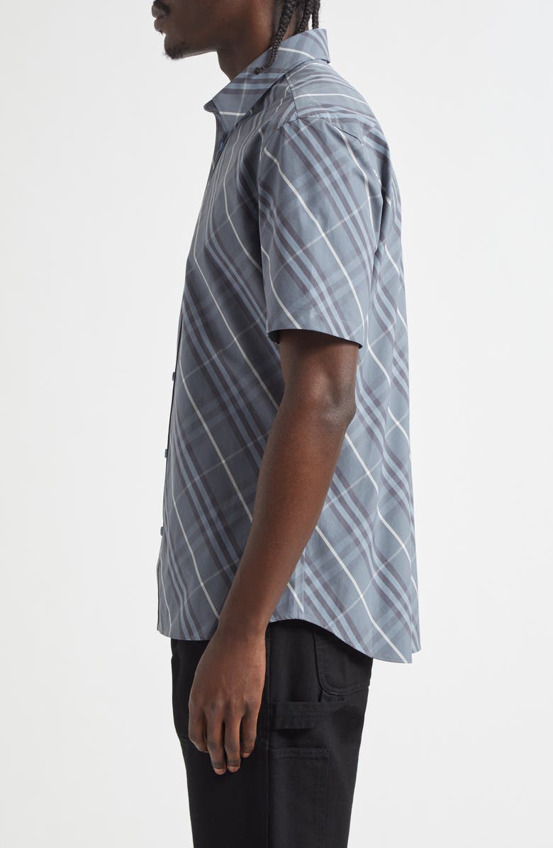 Burberry Check Cotton Button-Up Shirt, Alternate, color,