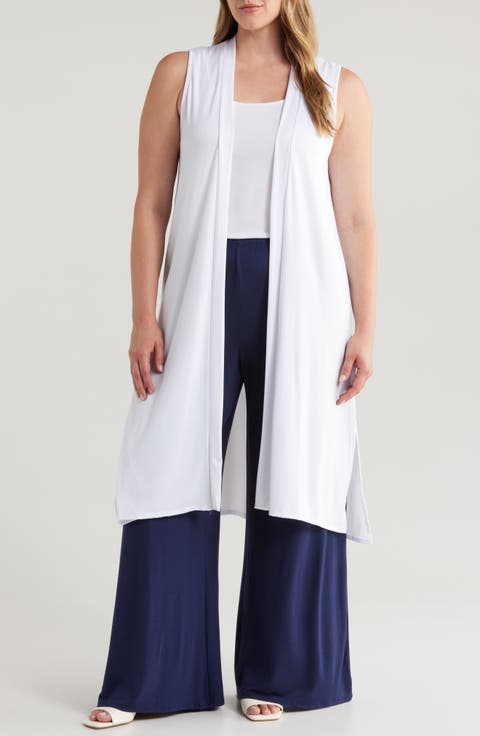 Open Front Long Vest (Plus)