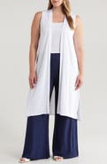24seven Comfort Apparel Open Front Long Vest