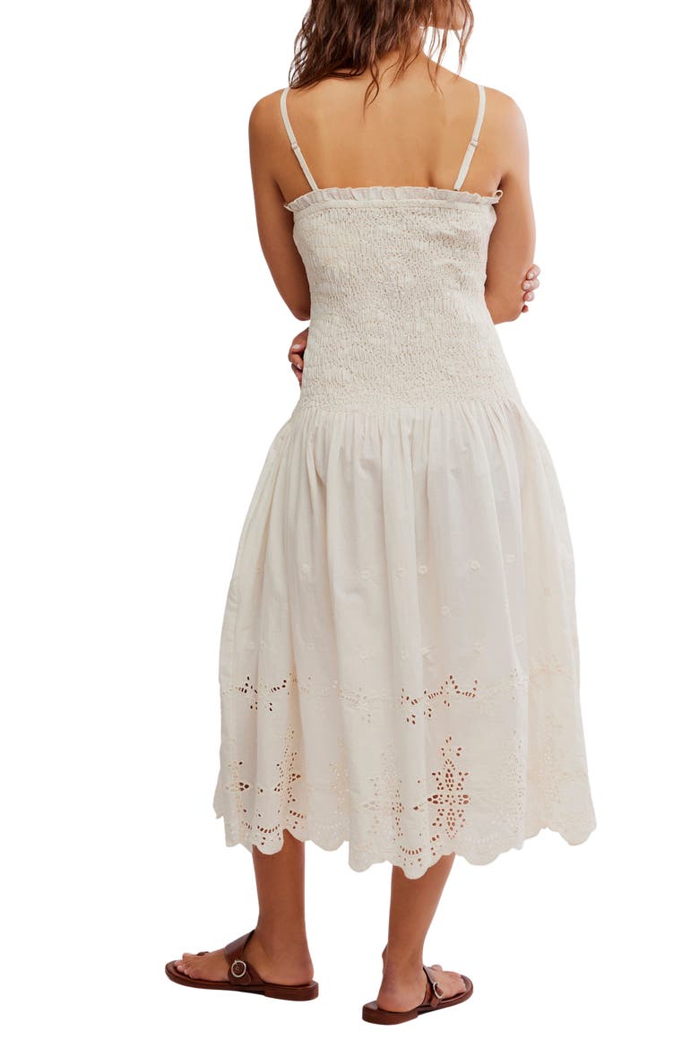 Daphne Floral Appliqué Cotton Sundress, Alternate, color, IVORY