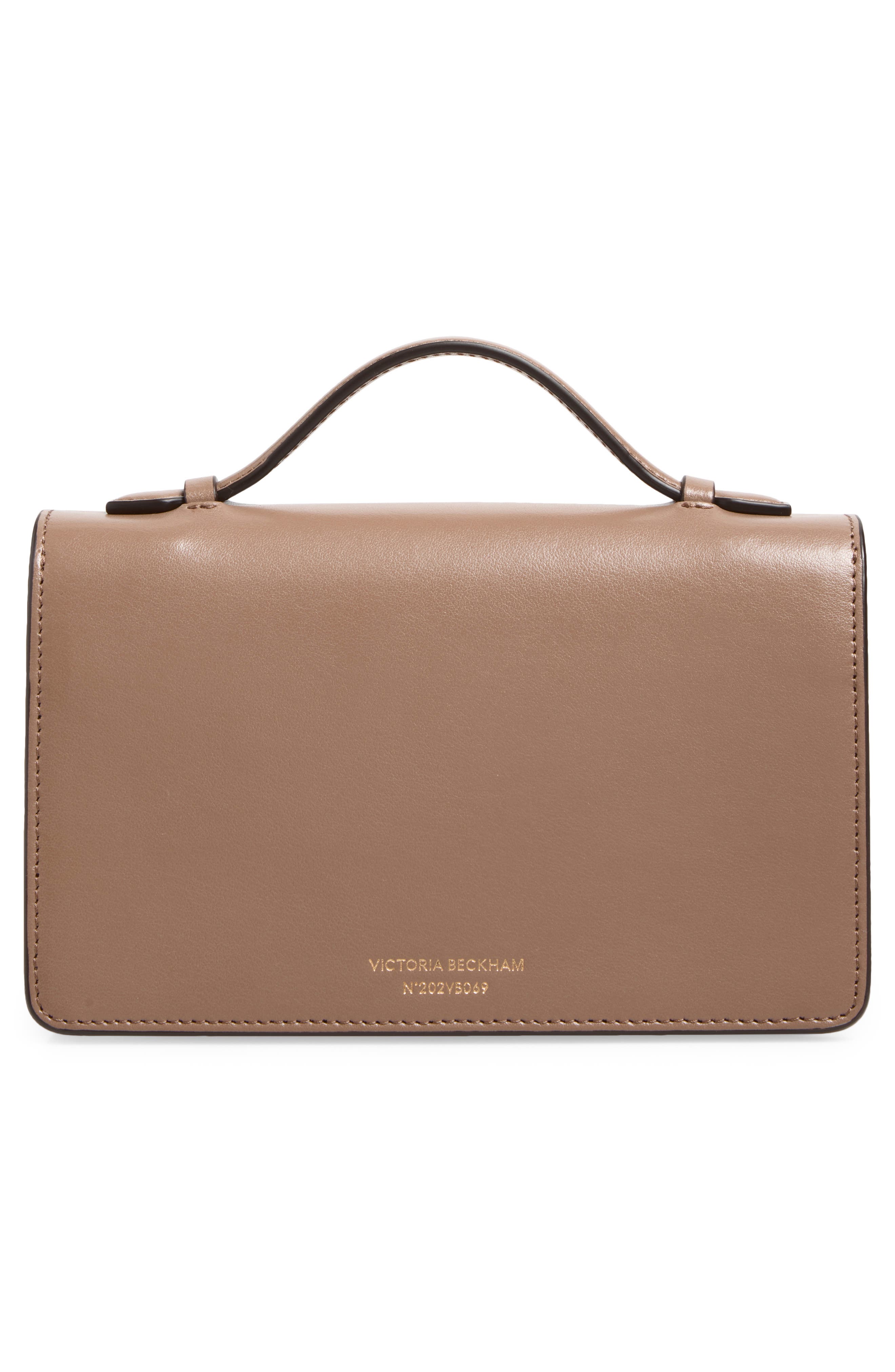 Victoria Beckham Small Dorian Leather Shoulder Bag, Alternate, color, Dove Grey