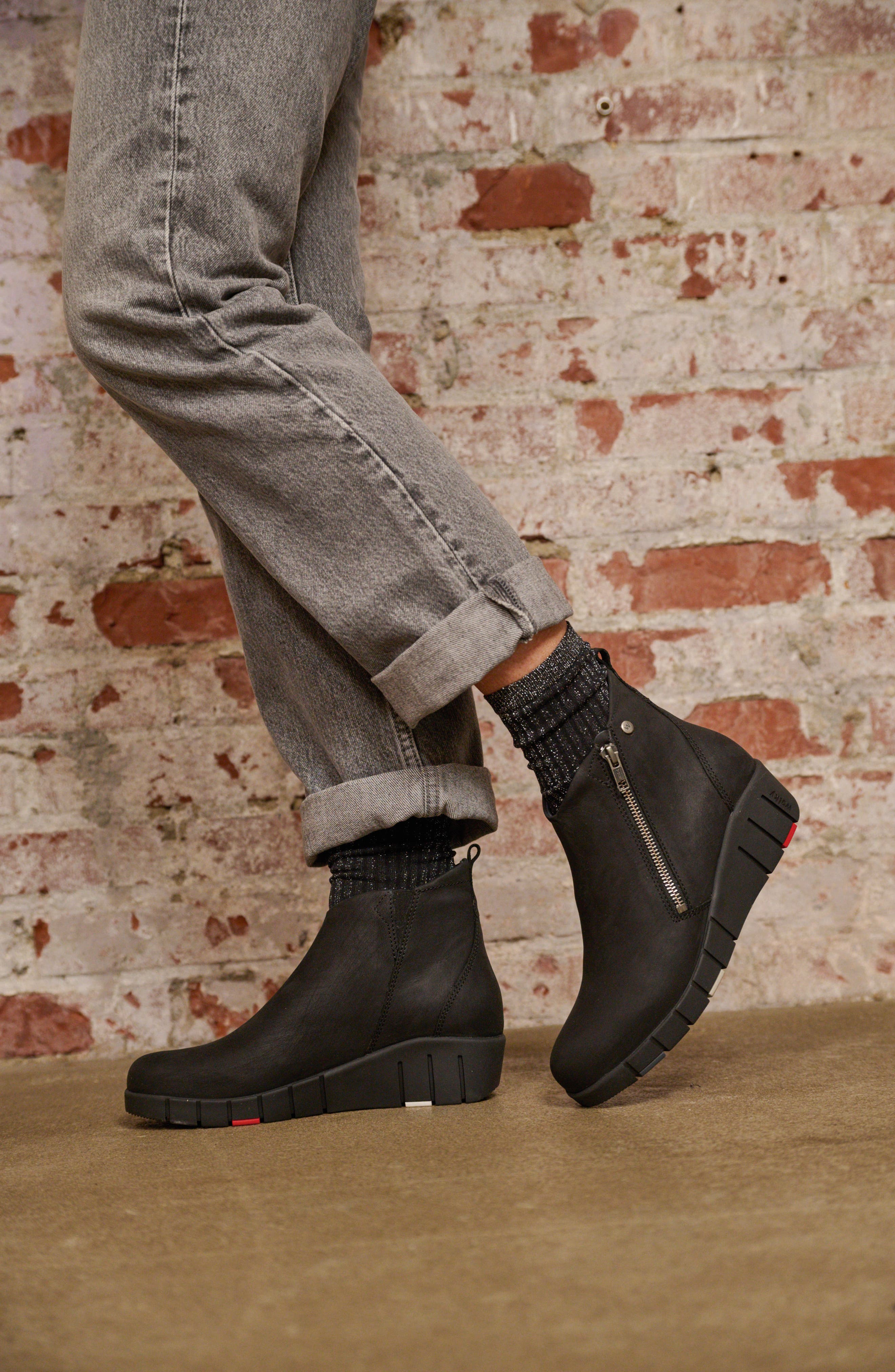 Wolky Phoenix Water Resistant Bootie, Alternate, color, Black Quebec Nubuck