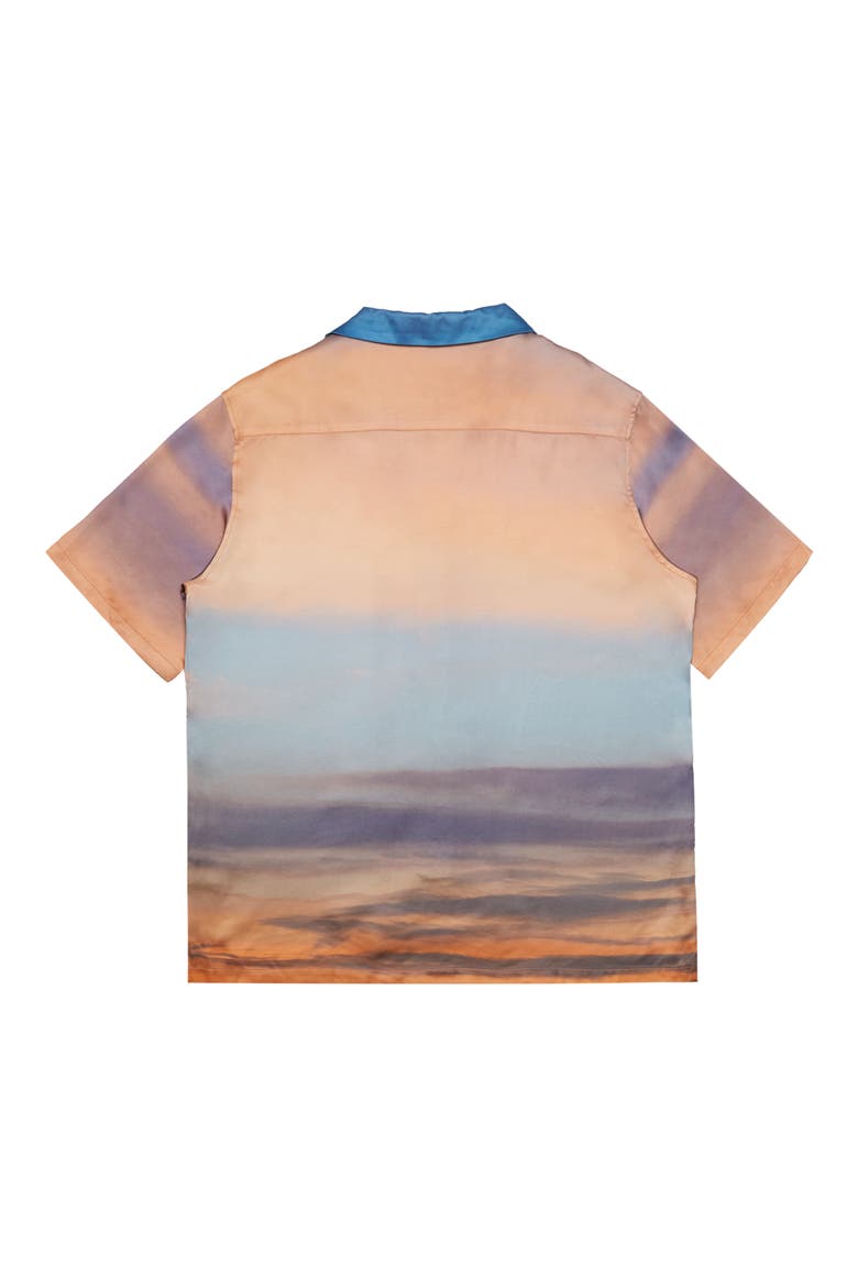 Sunrise Clouds Short Sleeve Button-Up Shirt, Alternate, color, SUNRISE SUN