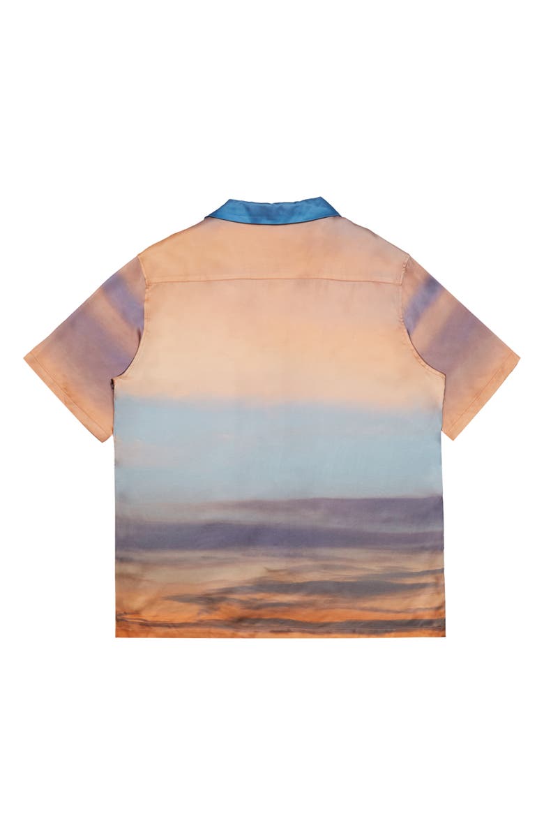 Blue Sky Inn Sunrise Clouds Short Sleeve Button-Up Shirt, Alternate, color, 