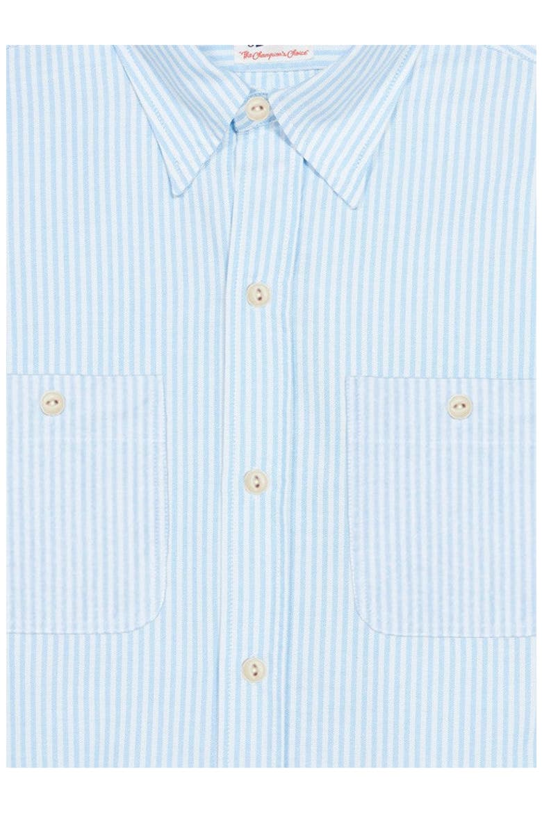 Woven Striped Patch Pocket Shirt, Alternate, color, Light Blue