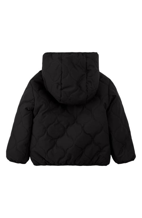 Miles The Label Kids' Reversible Quilted Hooded Jacket In Black