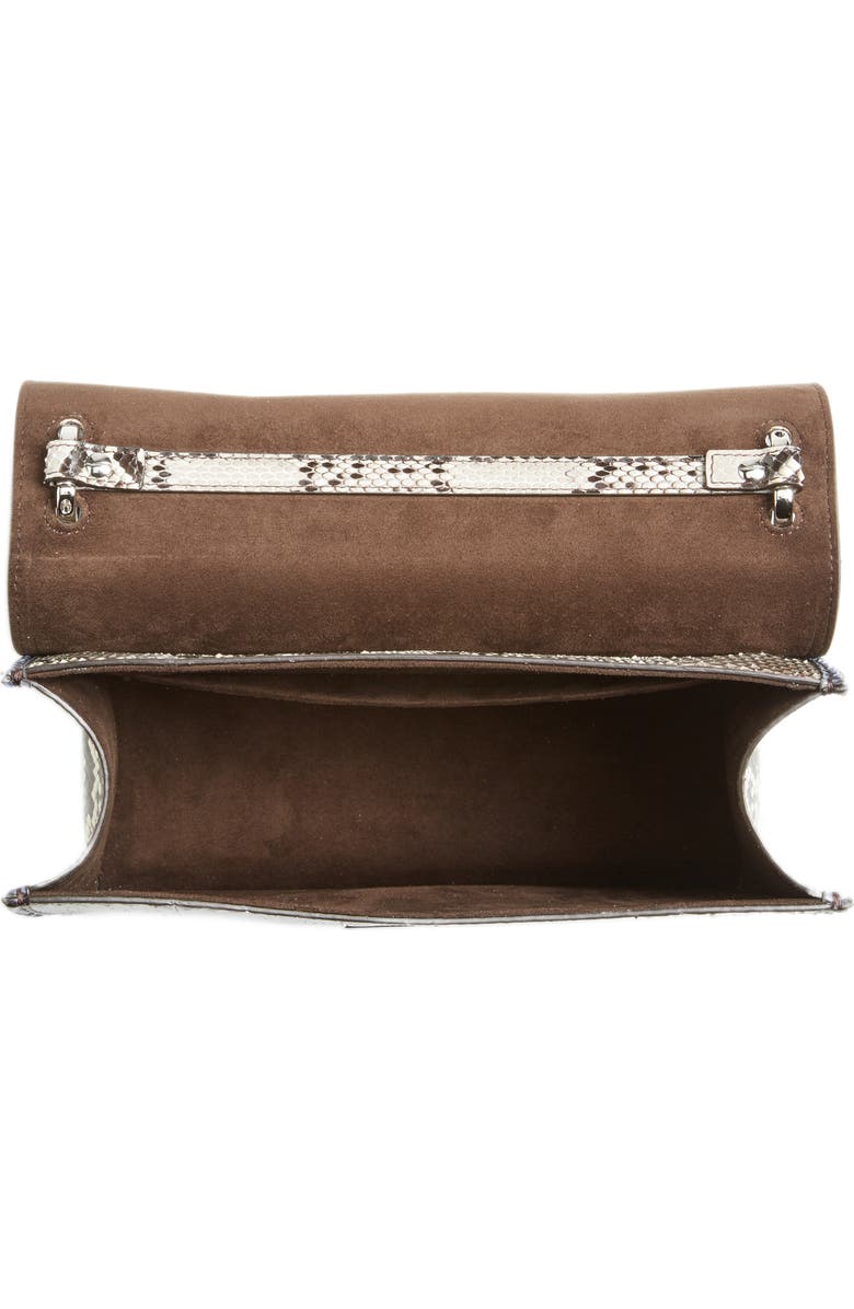 Fendi Kan I Daisy Logo Genuine Python Shoulder Bag, Alternate, color,