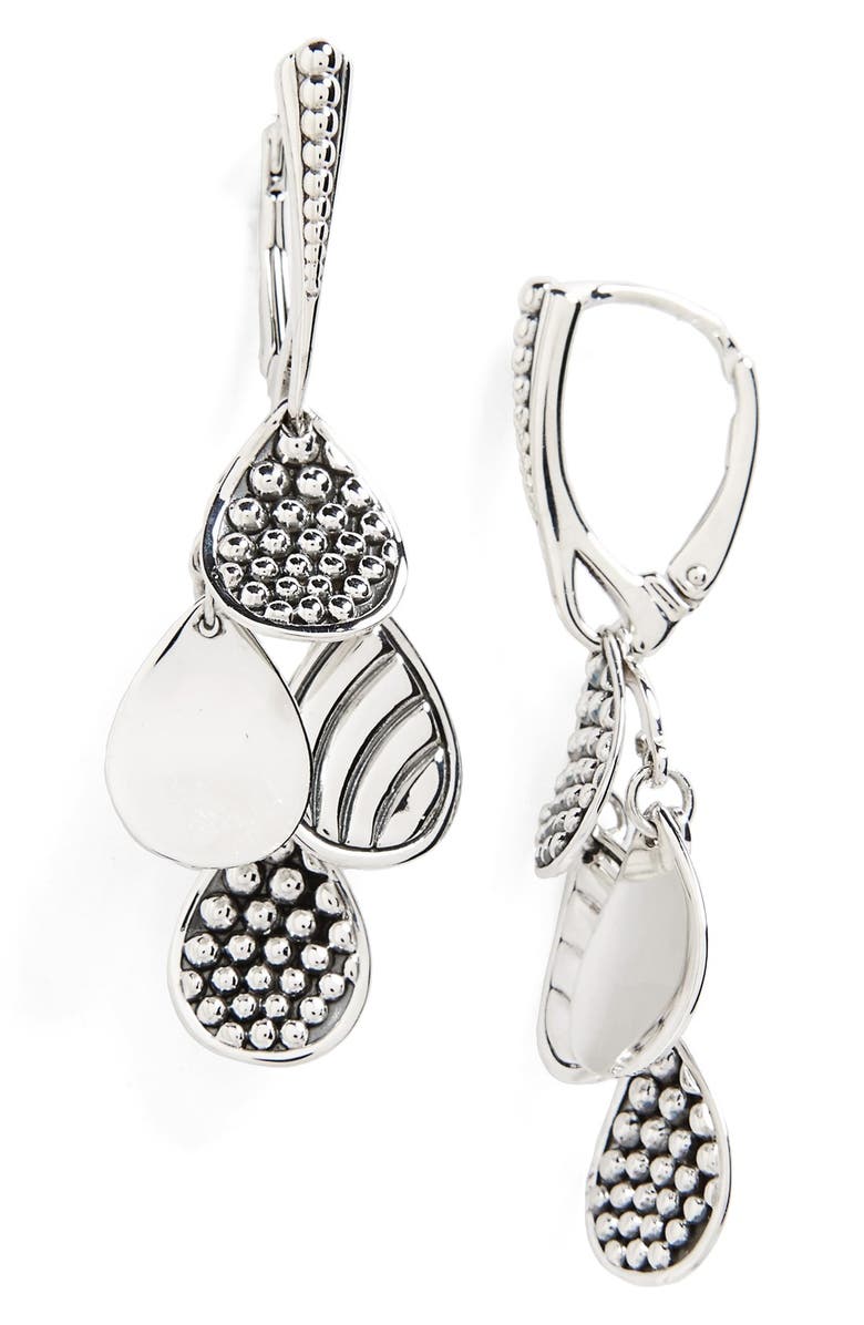 LAGOS Caviar Tiered Drop Earrings, Main, color, Silver