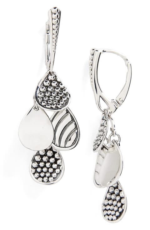 Caviar Tiered Drop Earrings