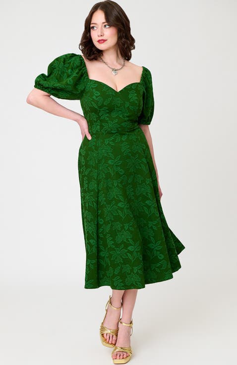 Jacquard Sweetheart Swing Dress