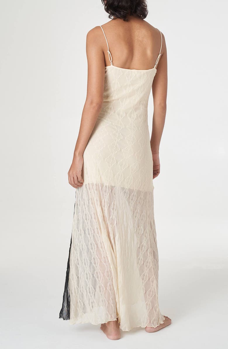 Find Me Now Mariposa Colorblock Texture Maxi Slipdress, Alternate, color, Open White