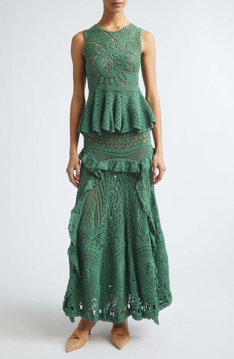Ulla Johnson Cora Sleeveless Crochet Top, Alternate, color, Sea Glass