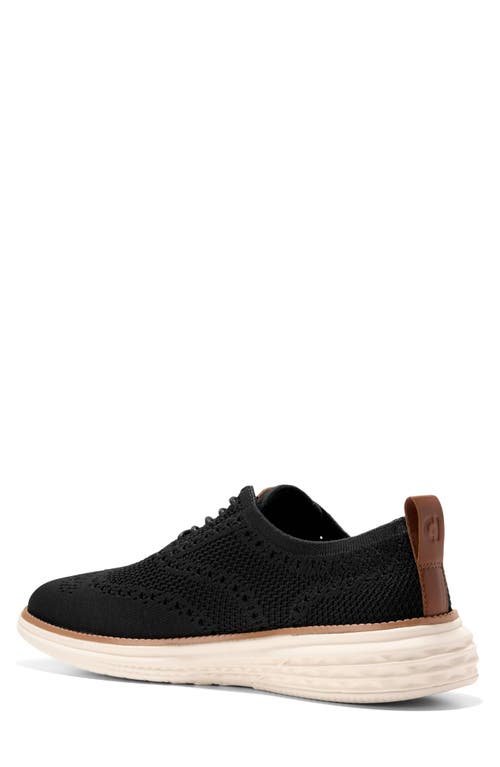 Cole Haan Grand Hurrion Stitchlite Wing Oxford In Black/ivory/british Tan