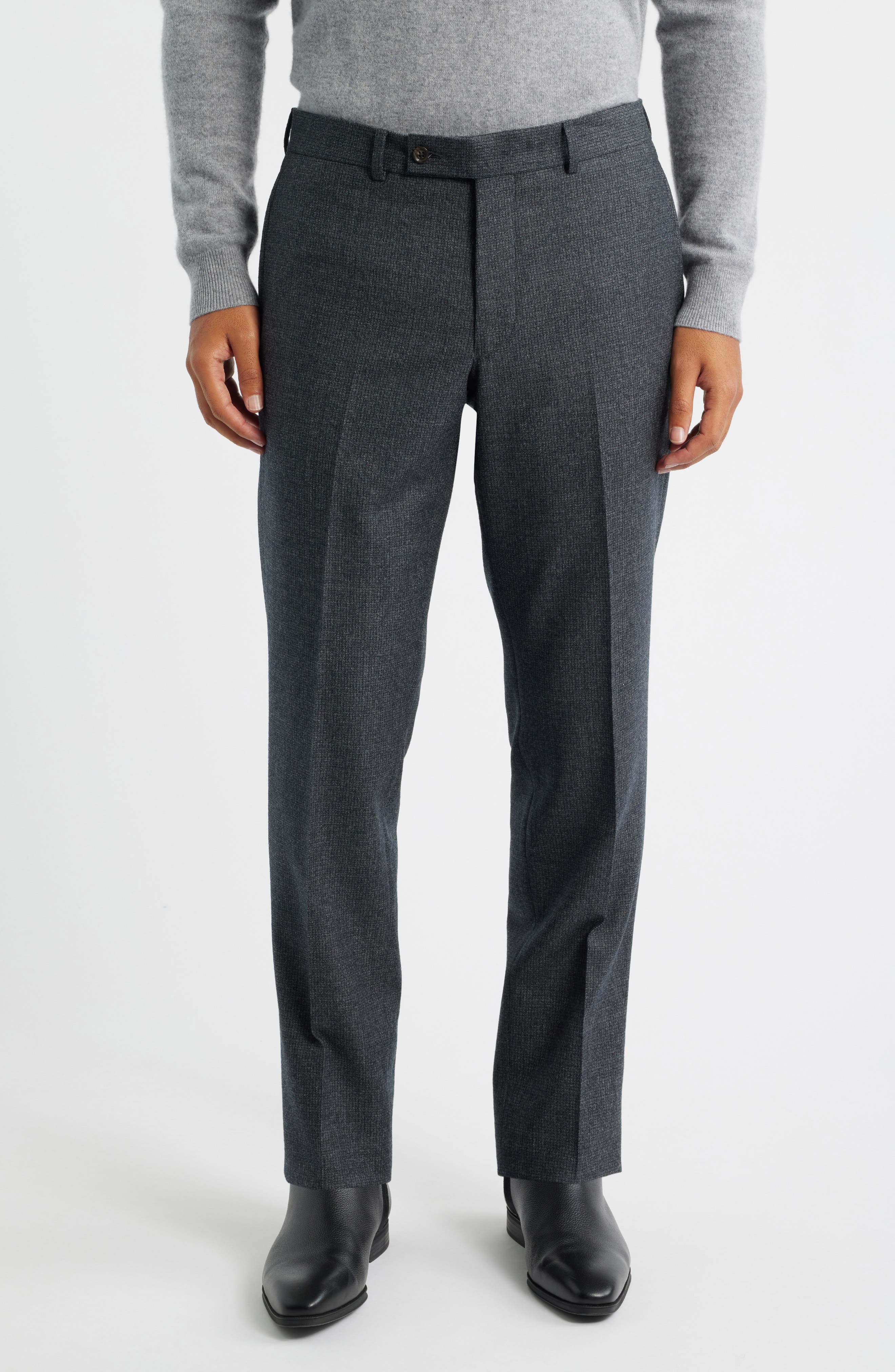 Jack Victor Montana Charcoal Grey Screen Weave Super 110s Wool
