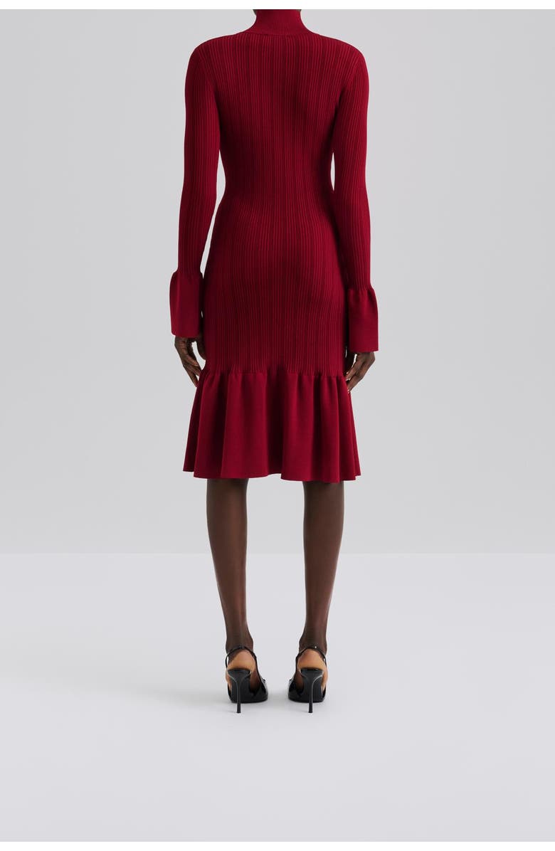 Malina Amalia High Neck Knitted Midi Dress, Alternate, color, Deep Red