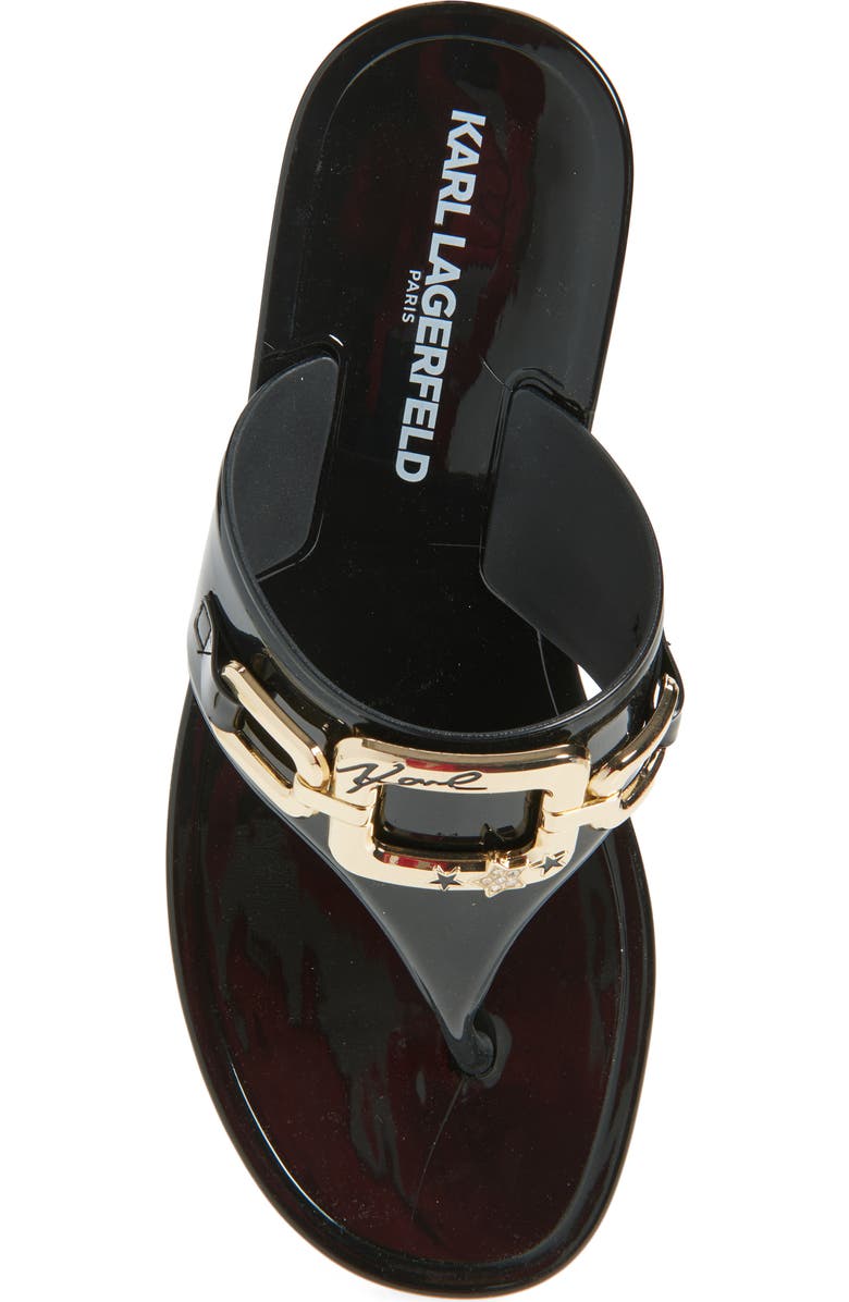 KARL LAGERFELD PARIS Vardice Flat Sandal, Alternate, color, Black