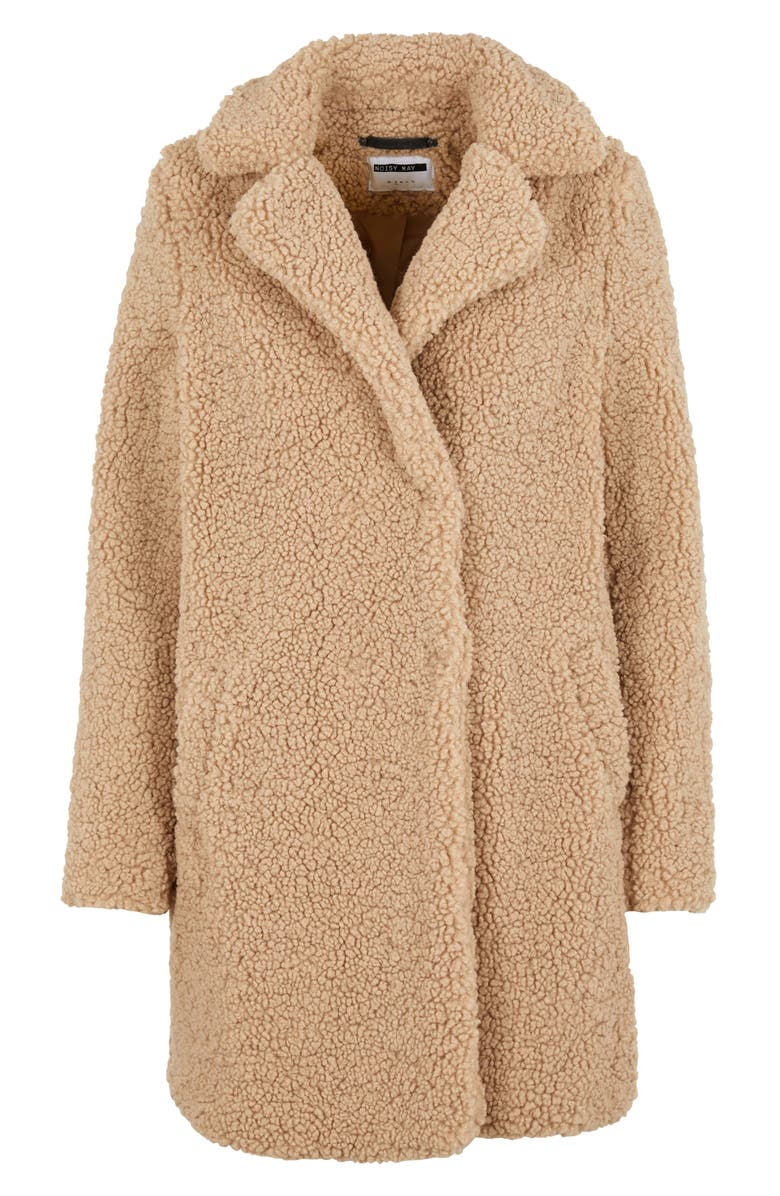 Noisy may Gabi Fleece Teddy Jacket, Alternate, color, White Pepper