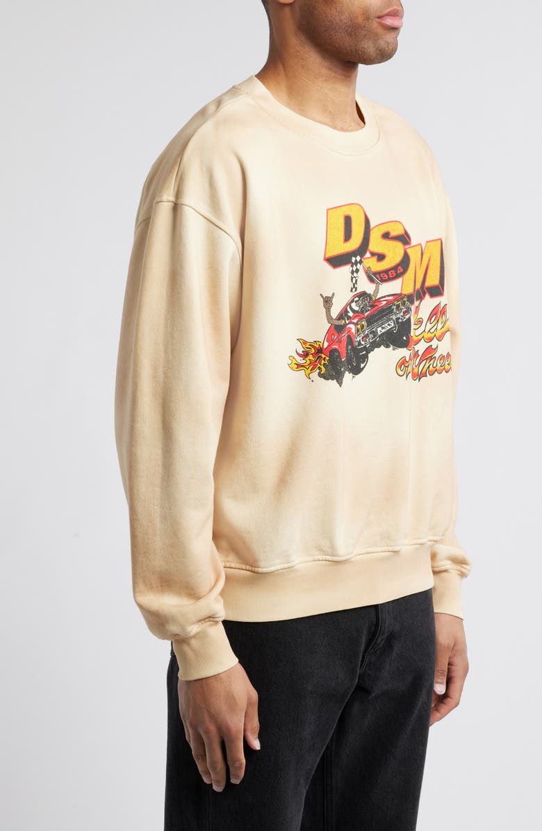 DIET STARTS MONDAY Hell on Wheels French Terry Sweatshirt, Alternate, color, Antique White