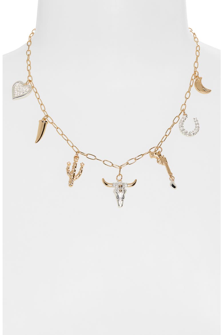Two-Tone Western Charm Necklace, Alternate, color, TWO TONE