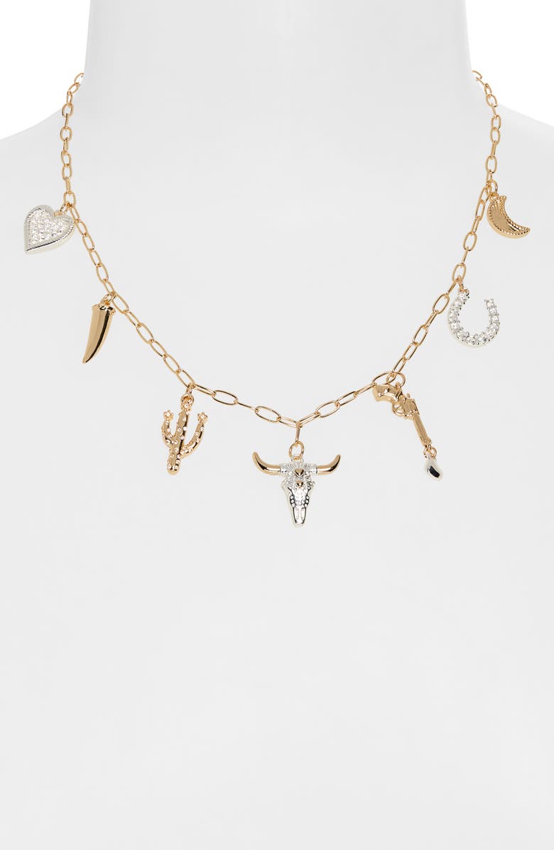 Panacea Two-Tone Western Charm Necklace, Alternate, color, Two Tone
