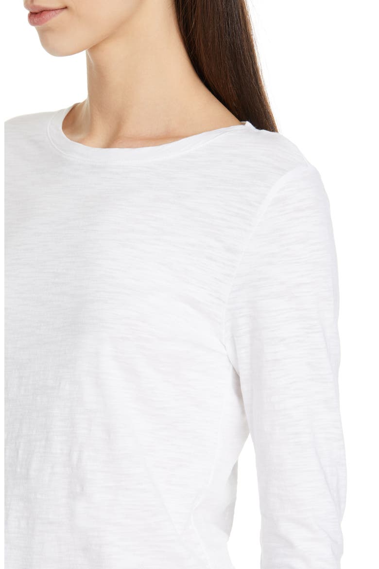 Scoop Neck Cotton Blend Tee, Alternate, color, WHITE