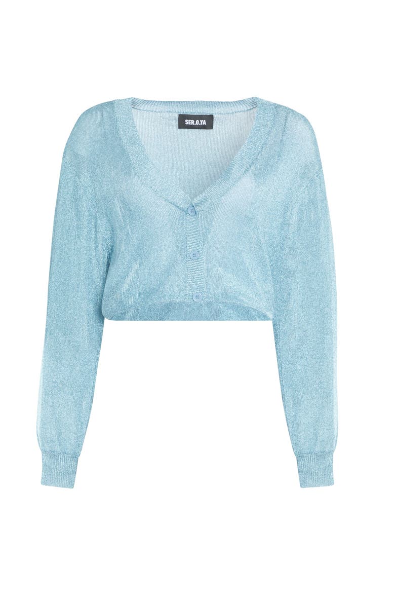 SER.O.YA Moni Metallic Knit Cardigan Top, Alternate, color,