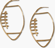 Nickel & Suede Football Hoop Earrings