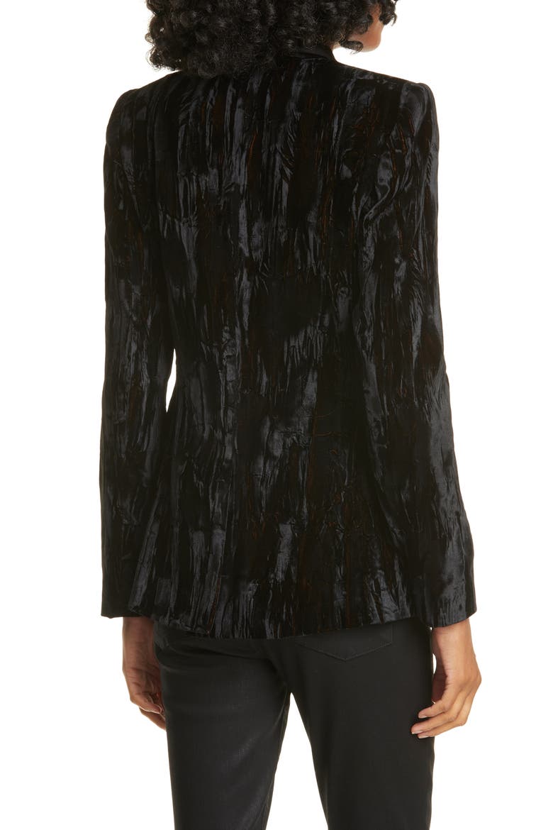 Macey Crushed Velvet Blazer, Alternate, color, BLACK