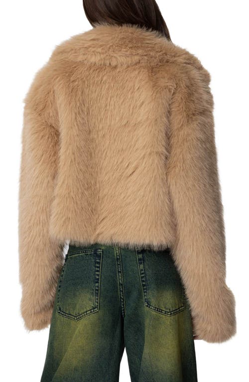 Edikted Sierra Faux Fur Jacket In Camel
