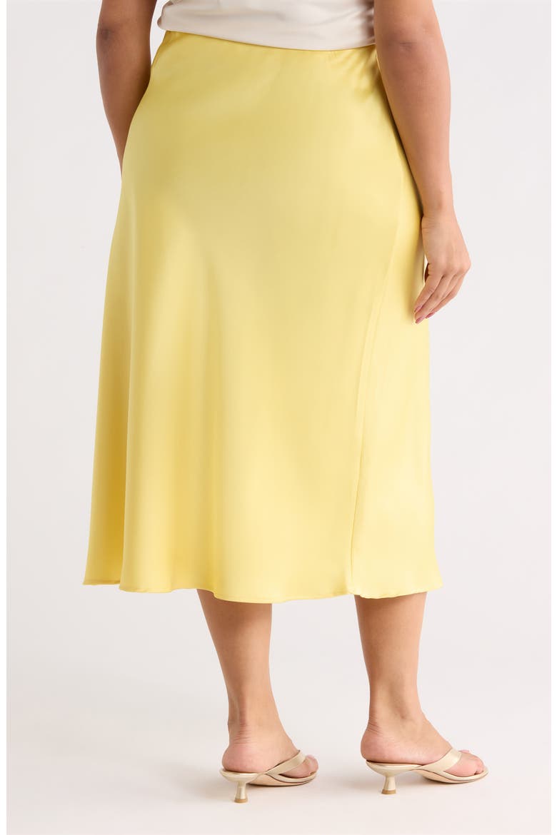 Satin Midi Skirt, Alternate, color, BUTTER