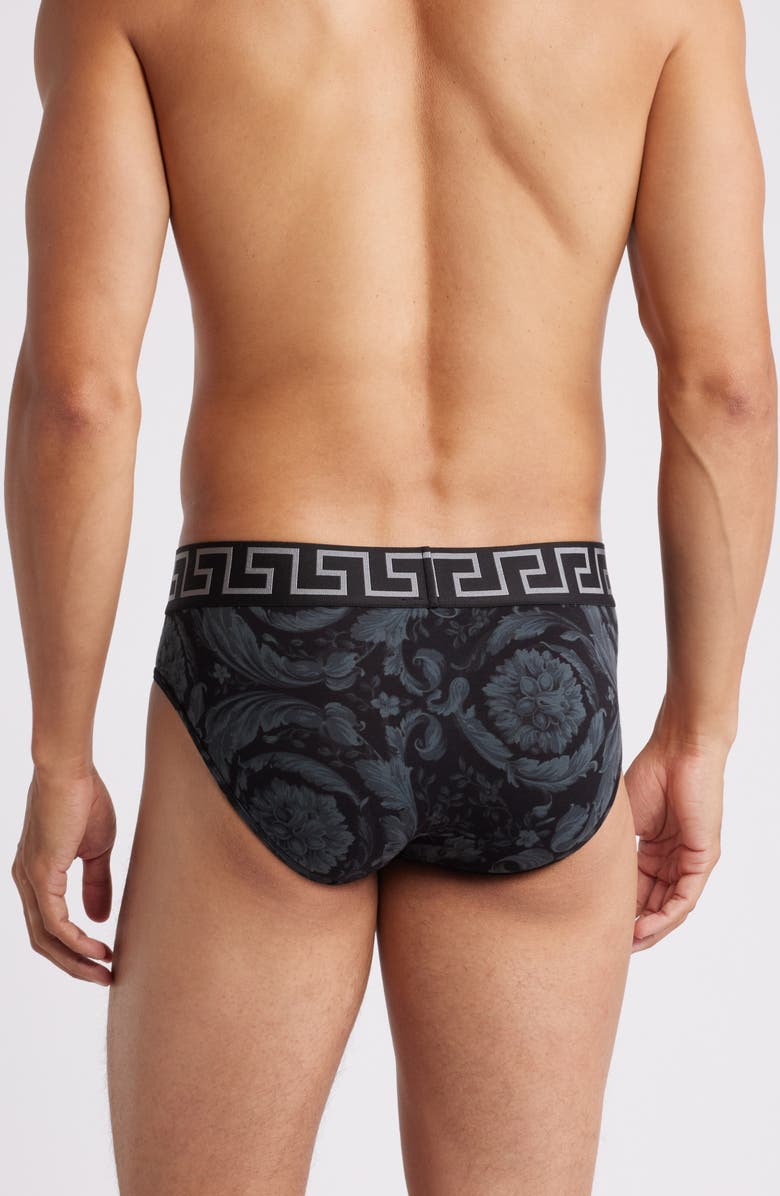 Versace Barocco Cotton Blend Briefs, Alternate, color, 