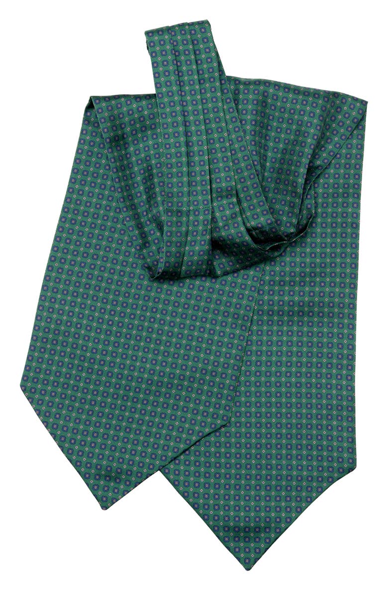 Elizabetta Navona - Silk Ascot Cravat Tie for Men, Alternate, color, Green