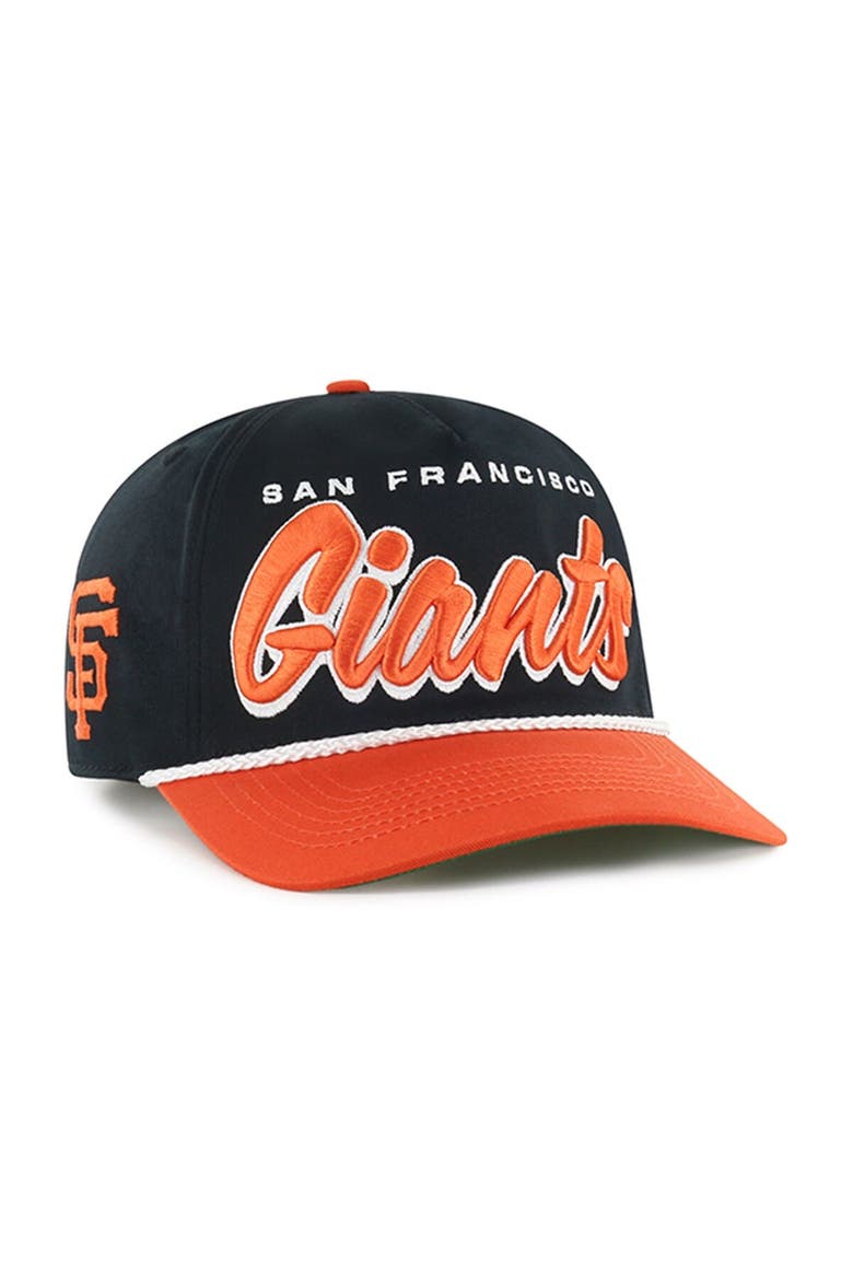 Men's '47 Black San Francisco Giants Dropshadow Rope Hitch Adjustable Hat, Main, color, Black