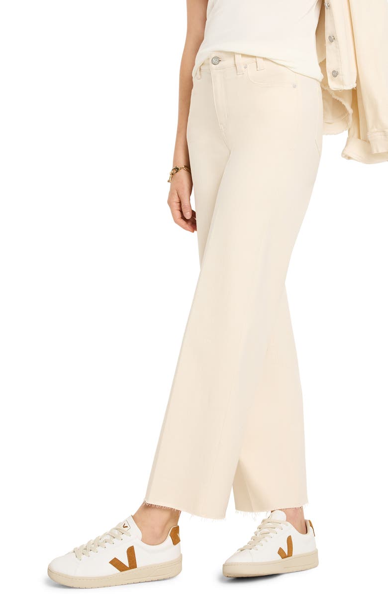 NIC+ZOE Weekend Raw Hem Mid Rise Ankle Wide Leg Jeans, Alternate, color, Canvas