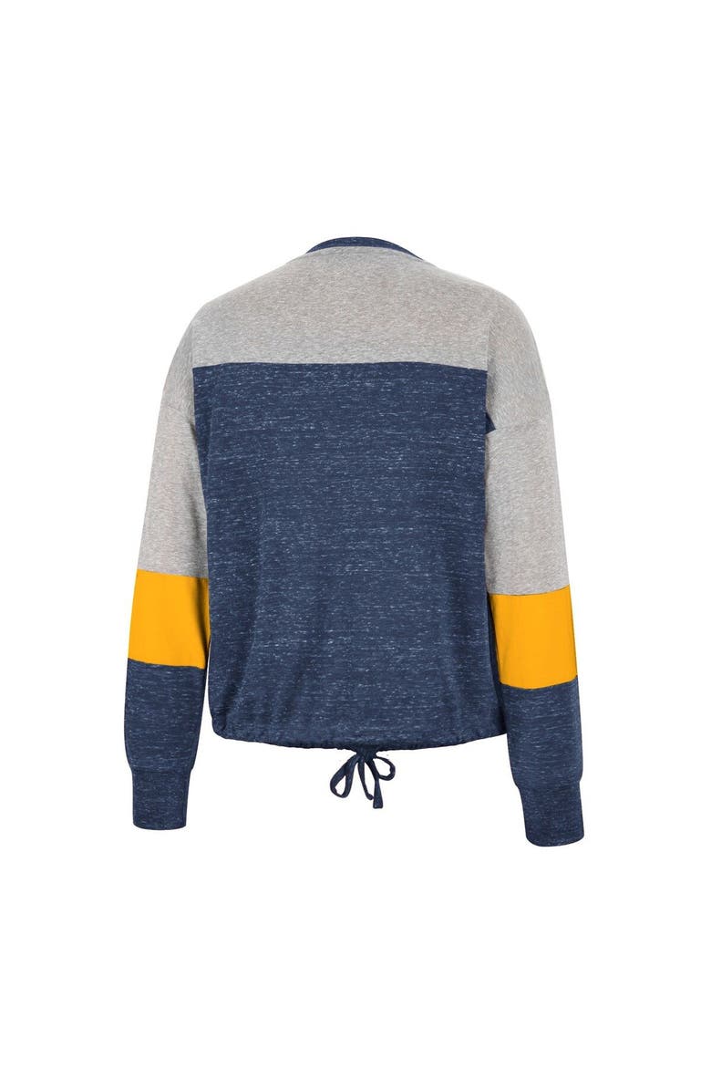 COLOSSEUM Women's Colosseum Navy West Virginia Mountaineers Joanna Tie Front Long Sleeve T-Shirt, Alternate, color, 