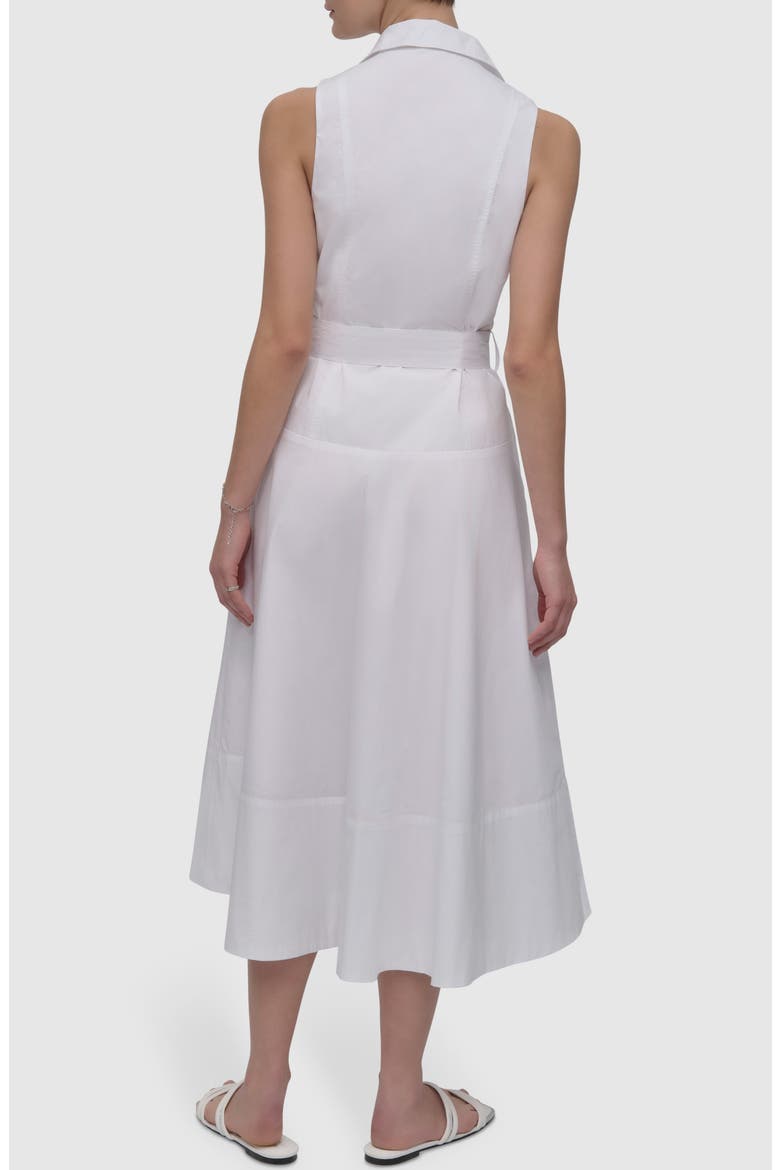 Belted Drop Waist Midi Dress, Alternate, color, WHITE