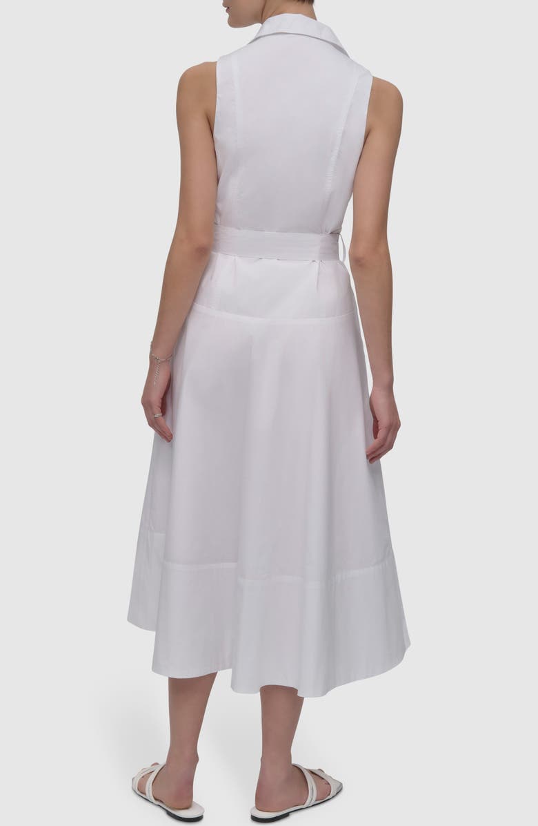 DKNY Jeans Belted Drop Waist Midi Dress, Alternate, color, White