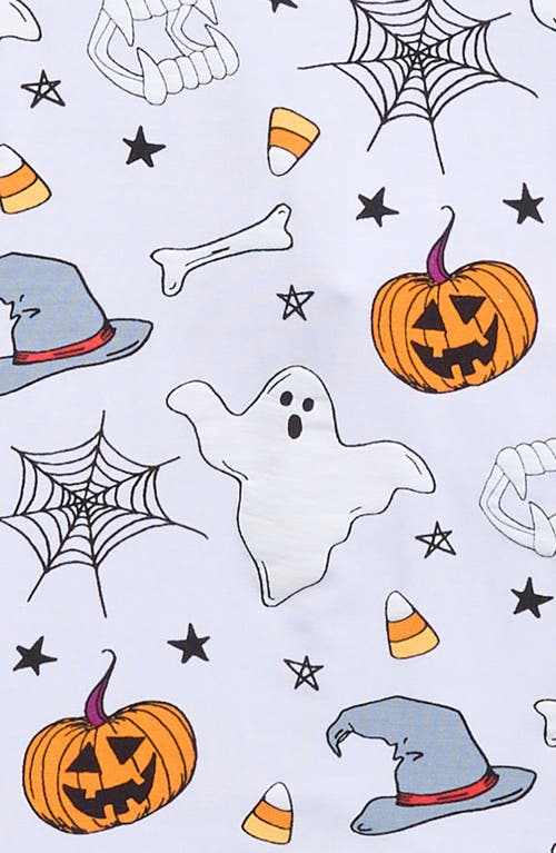 Posh Peanut Kids' Print Fitted Two-piece Pajamas In White