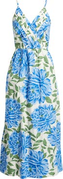 CeCe Floral Cotton Midi Dress