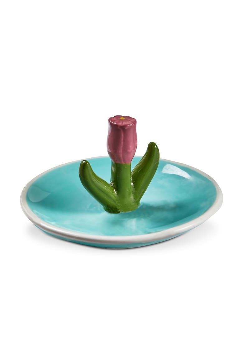 Tulip Ring Dish Multi Earthenware Spring, Main, color, Blue