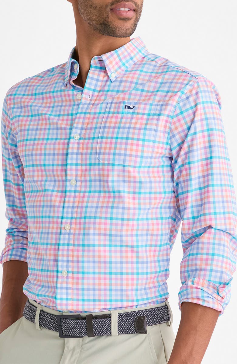 vineyard vines Mangrove UPF 30+ Button-Down Shirt, Main, color, Toucan