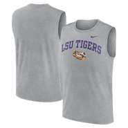Nike Men's Nike Heather Gray LSU Tigers Primetime Legend Arch Dri-FIT Muscle Tank Top