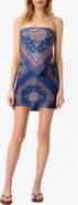 CAMI NYC Juli Strapless Tie Back Silk Scarf Top