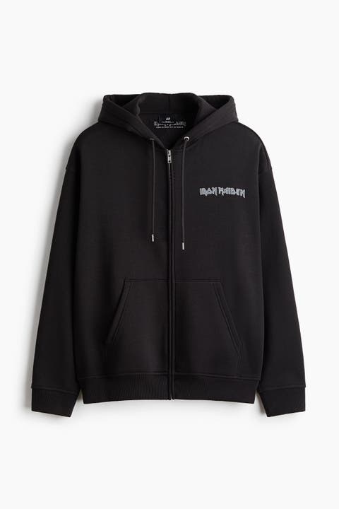 Loose Fit Printed Zip-through Hoodie
