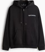 H&M Loose Fit Printed Zip-through Hoodie