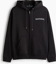 H&M Loose Fit Printed Zip-through Hoodie