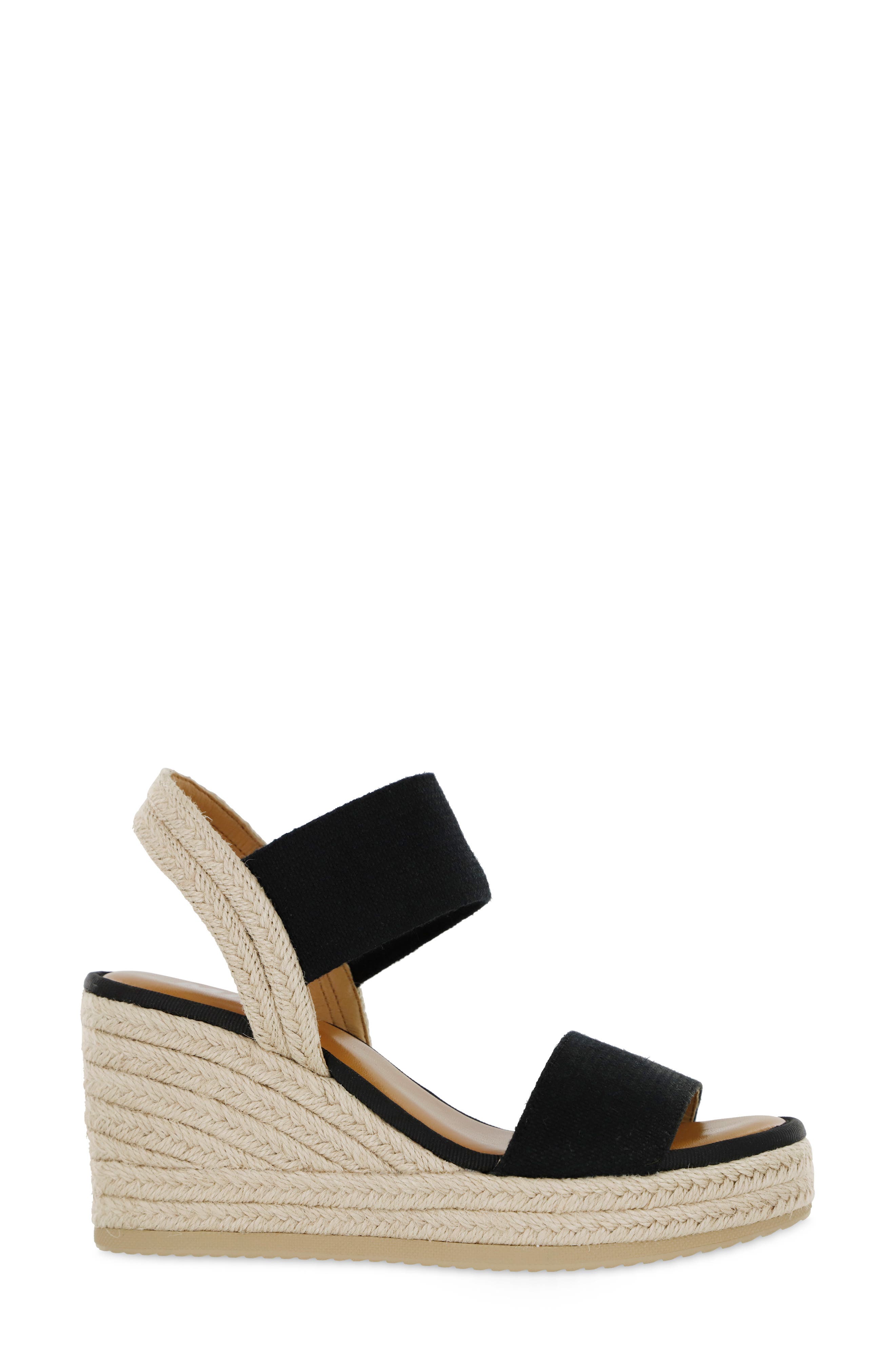 MIA Brittni Espadrille Wedge Sandal, Alternate, color, Black Elas