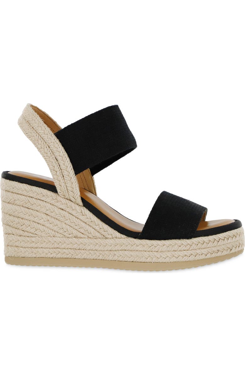 MIA Brittni Espadrille Wedge Sandal, Alternate, color, Black Elas