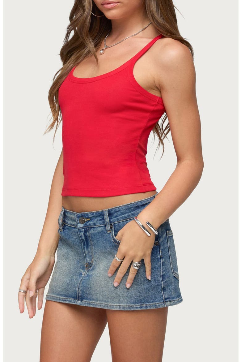 Basic Babe Stretch Cotton Crop Camisole, Alternate, color, RED