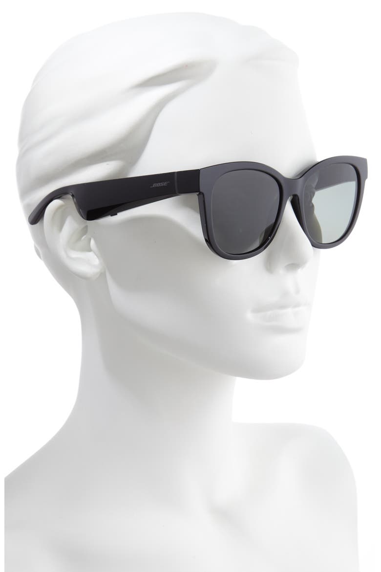 Frames Soprano 55mm Polarized Cat Eye Audio Sunglasses, Alternate, color, BLACK